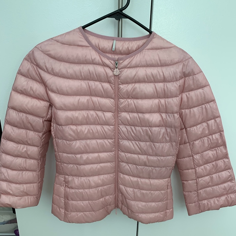 NWT Moncler Pink Cropped Down Jacket